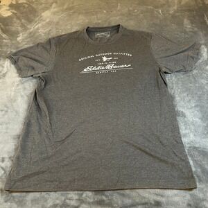 Eddie Bauer Original Outdoor Outfitters T shirt Ties-N-Flies Gray Mens Medium M